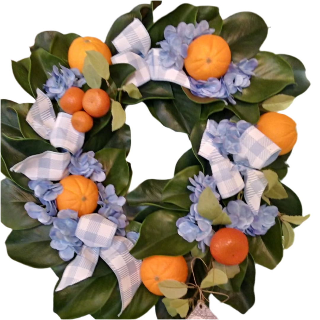 Orange & Magnolia - Summer Door Wreath