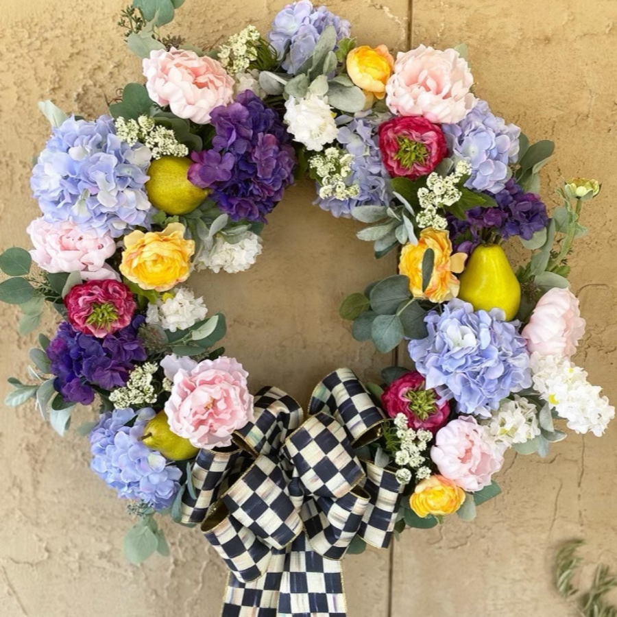 Pears & Blooms - Summer Door Wreath